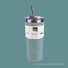 590ml Plastic Lid With Straw Vacuum Cup